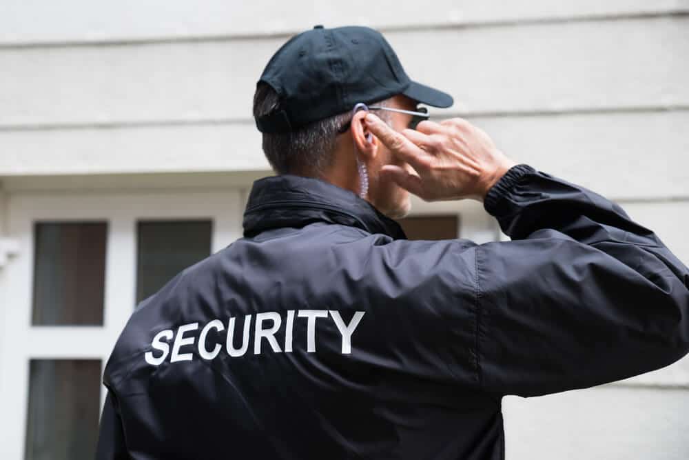Private residential security guard at work